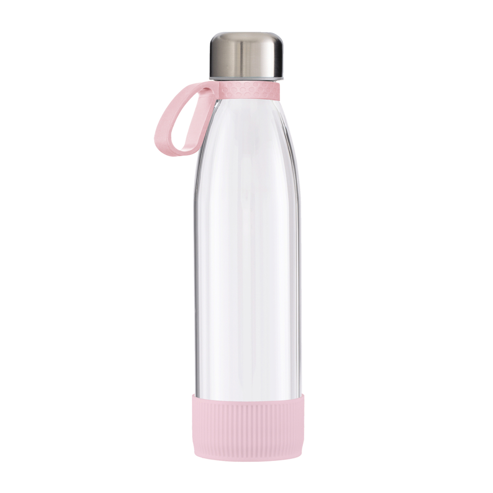 Fles GLASS - lichtmagenta, roze, zilver, transparant