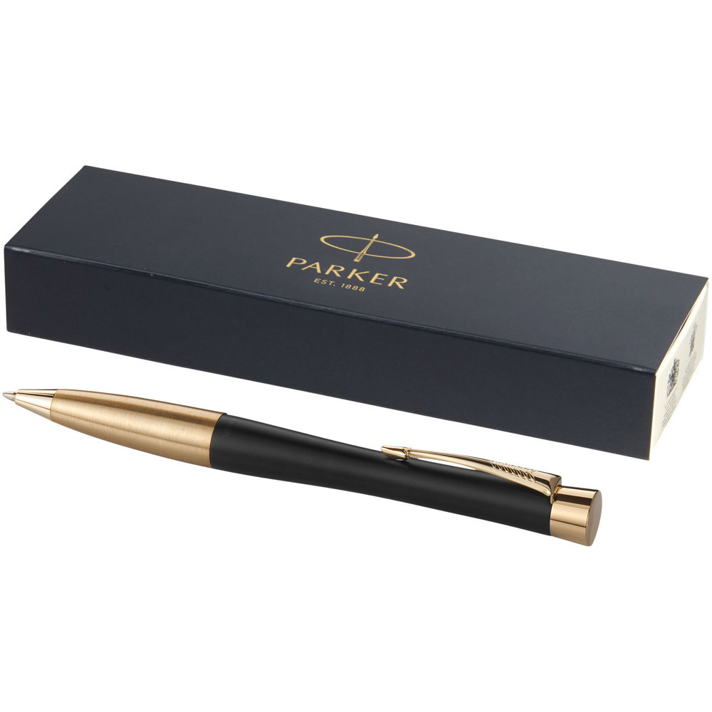 Parker Urban balpen (blauwe inkt) - Zwart, Goud