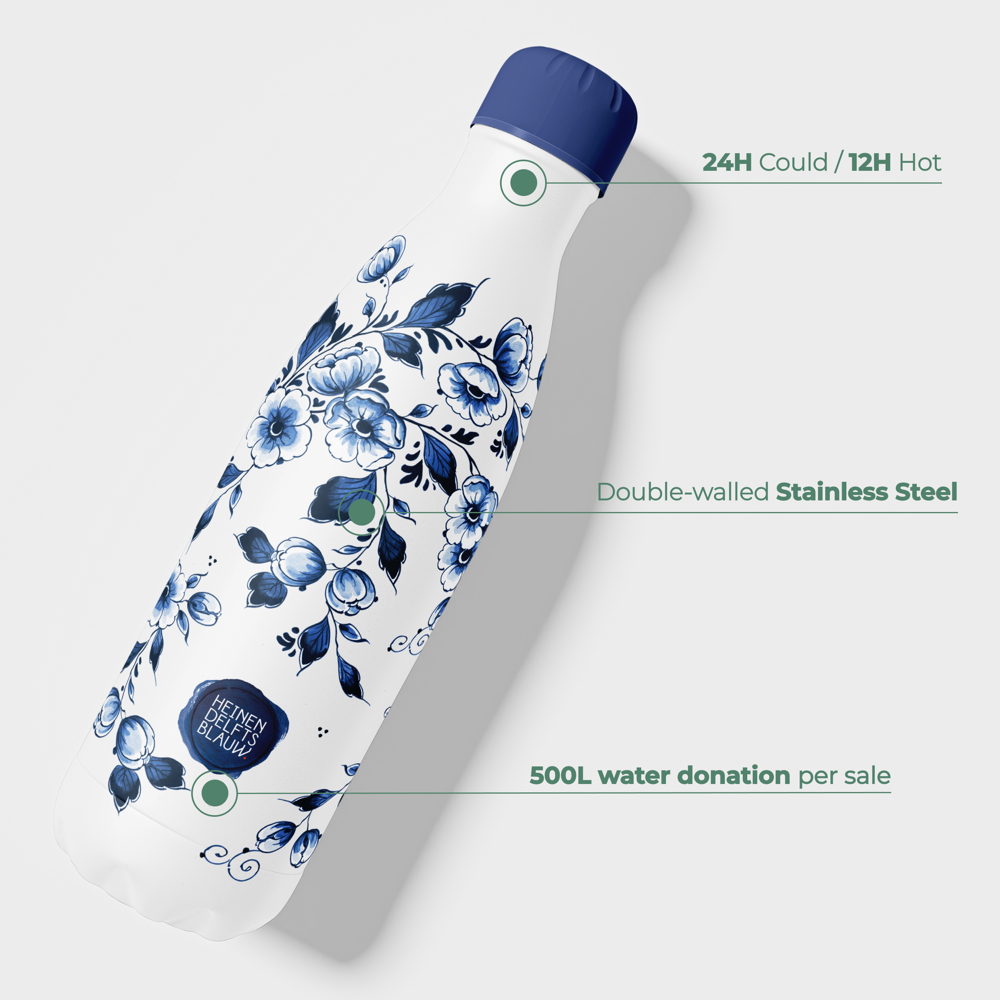 Thermosfles x Delfts Blauw - Blossom - 500 ml