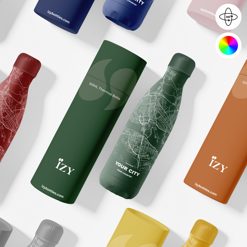 Thermosfles / Drinkfles x Jouw Stad - Groen - 500 ml