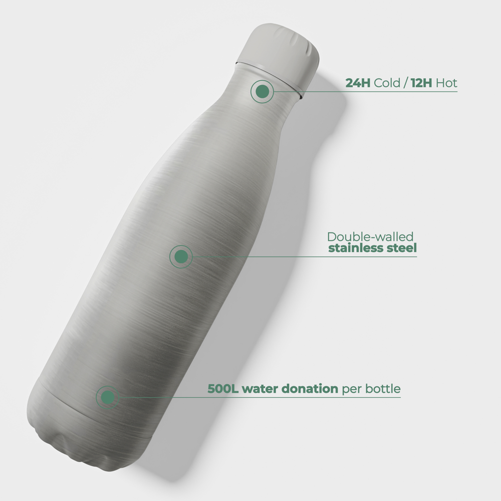Thermosfles / Drinkfles - Zilver - 500 ml