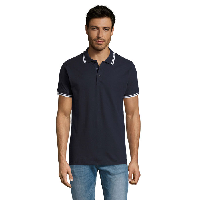 PASADENA MEN - PASADENA HEREN POLO 200 - Franse Marine/wit
