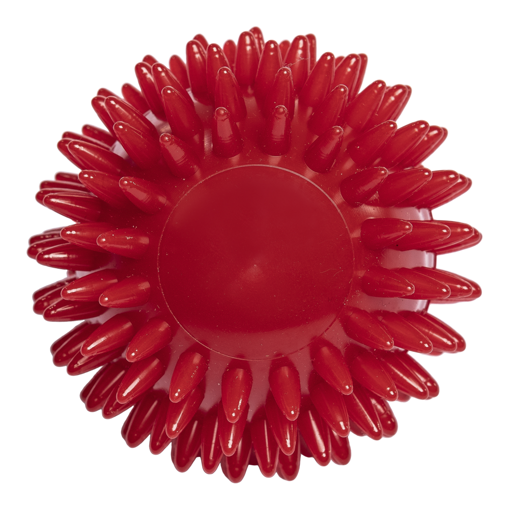 Massagebal / Egelbal met rond reliëf (78 mm, rood), "Made in Germany"