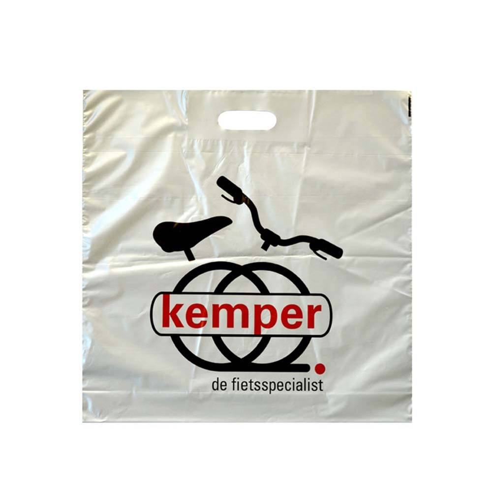 Plastic tas, 50 x 45 x 7,5 cm, 48 micron, ldpe, stanshandvat, 1 zijde