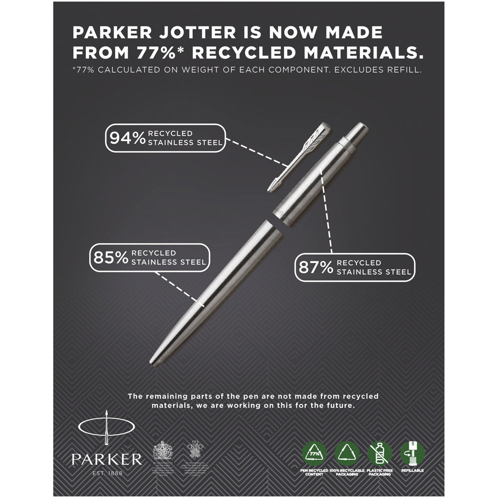 Parker Jotter SS balpen (blauwe inkt)