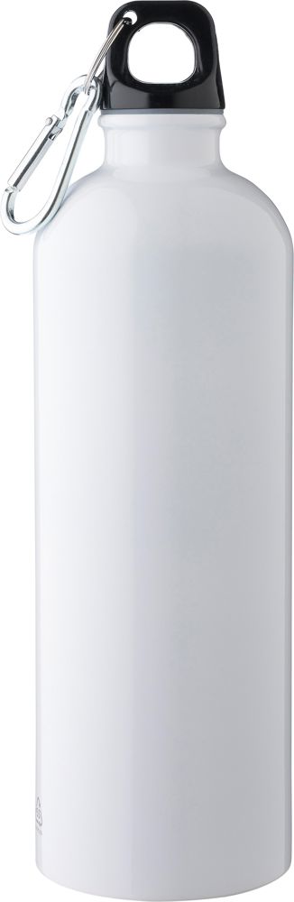 Gerecyclede roestvrijstalen enkelwandige fles (750 ml) Emeric - Wit