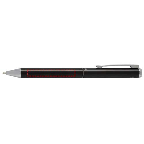 Lucetto cadeauset met balpen en rollerbalpen van gerecycled aluminium (zwarte inkt)