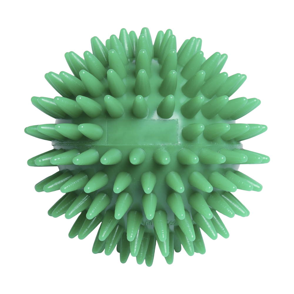 Massagebal / Egelbal met rechthoekig reliëf (78 mm, groen), "Made in Germany"