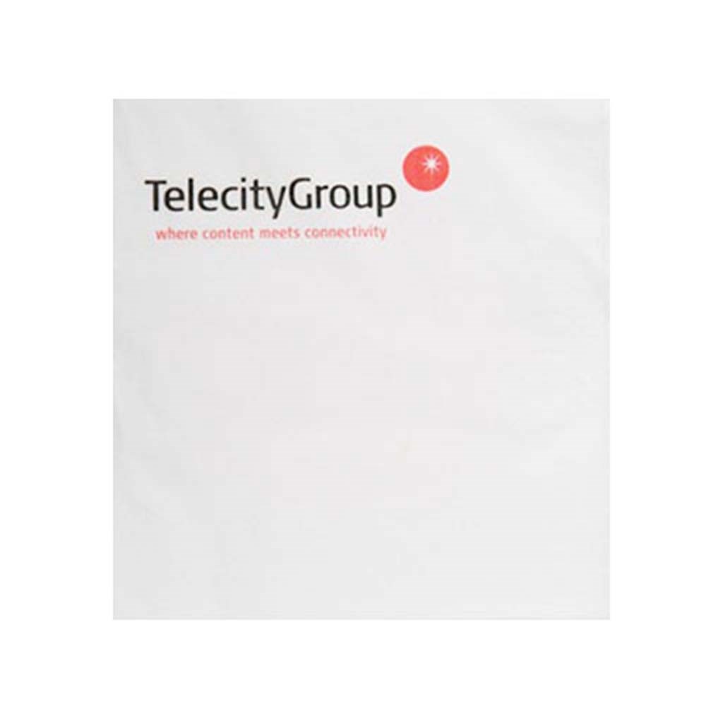 Servetten, 3 laags celstof, 9 x 9,5 cm opdruk, 40 x 40 cm, 1/4 vouw
