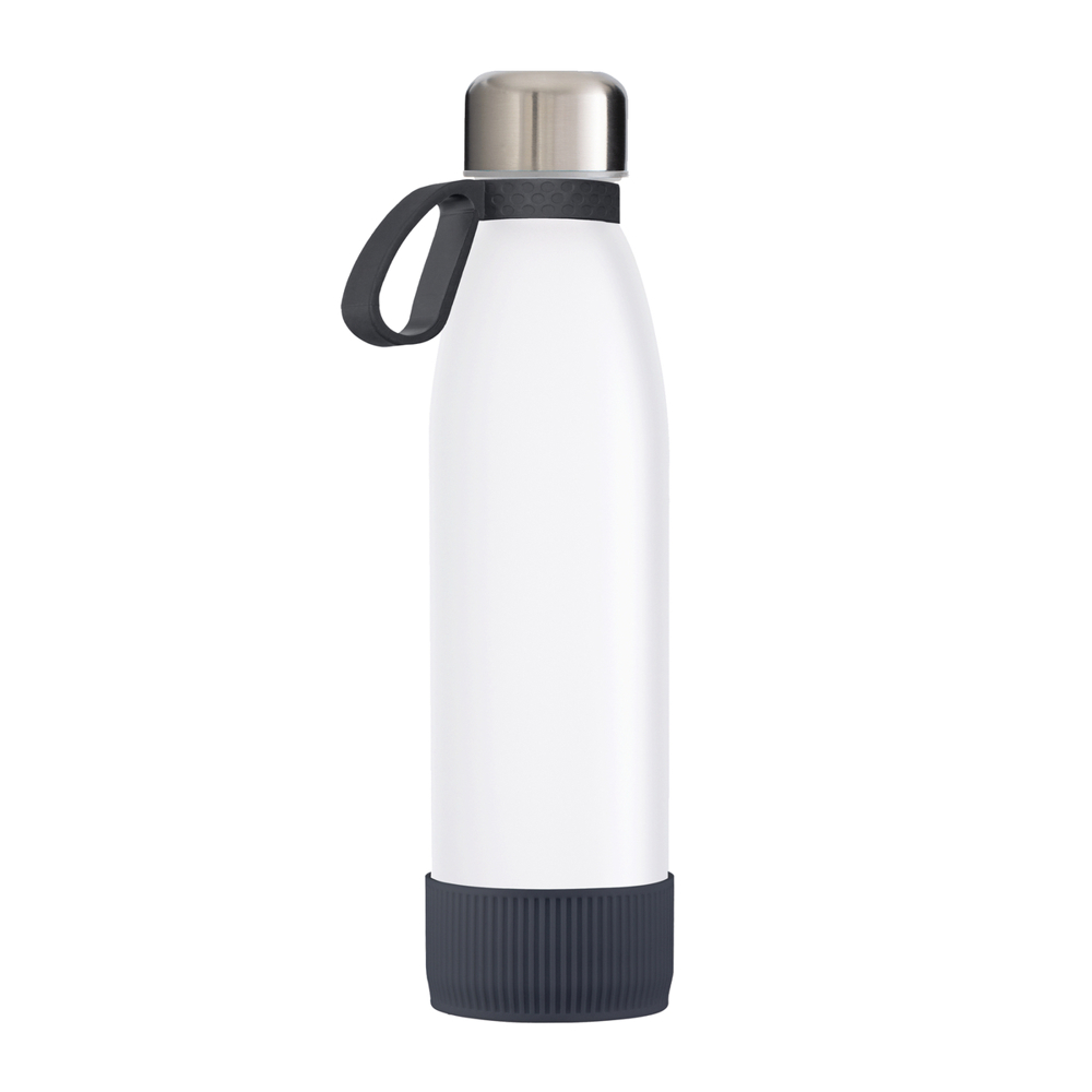 Fles GLASS - donkergrijs, zilver, wit