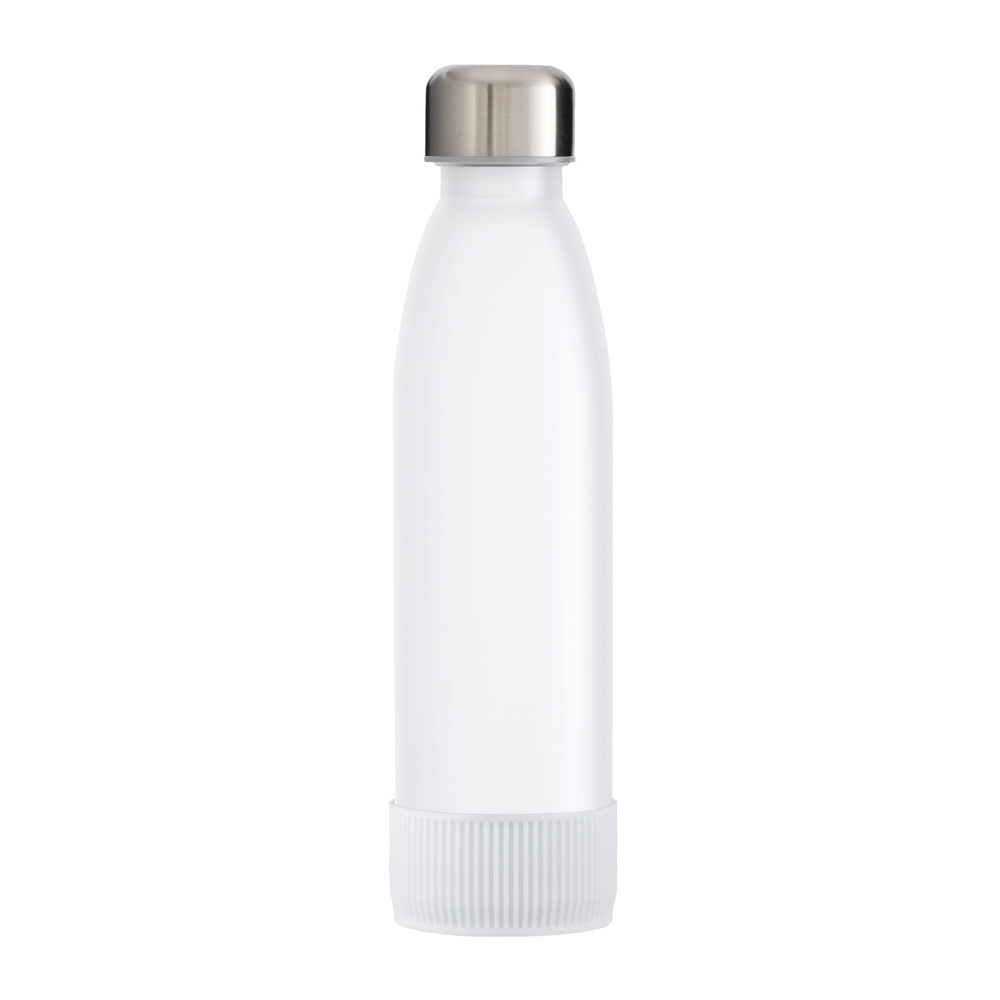 Fles GLASS - wit, zilver