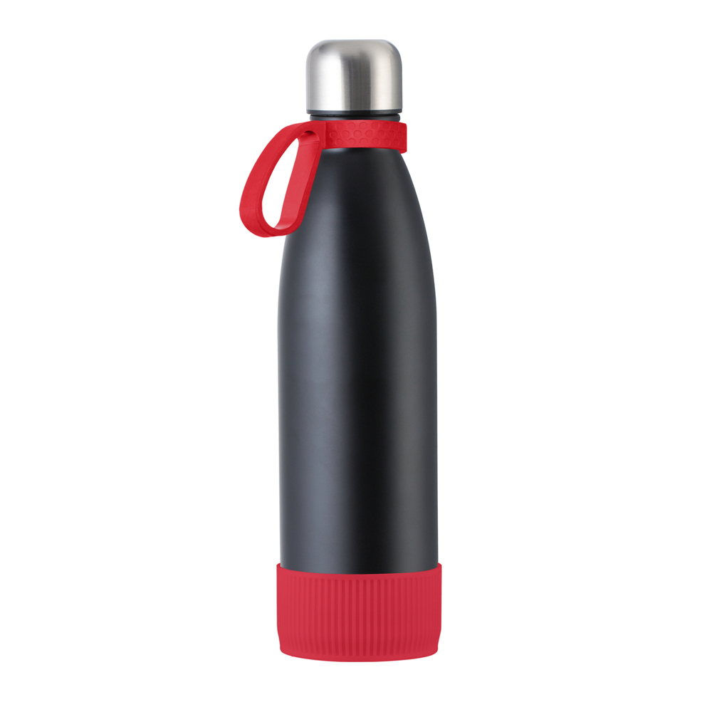 Fles RETUMBLER-myTOULON - rood, zwart, zilver