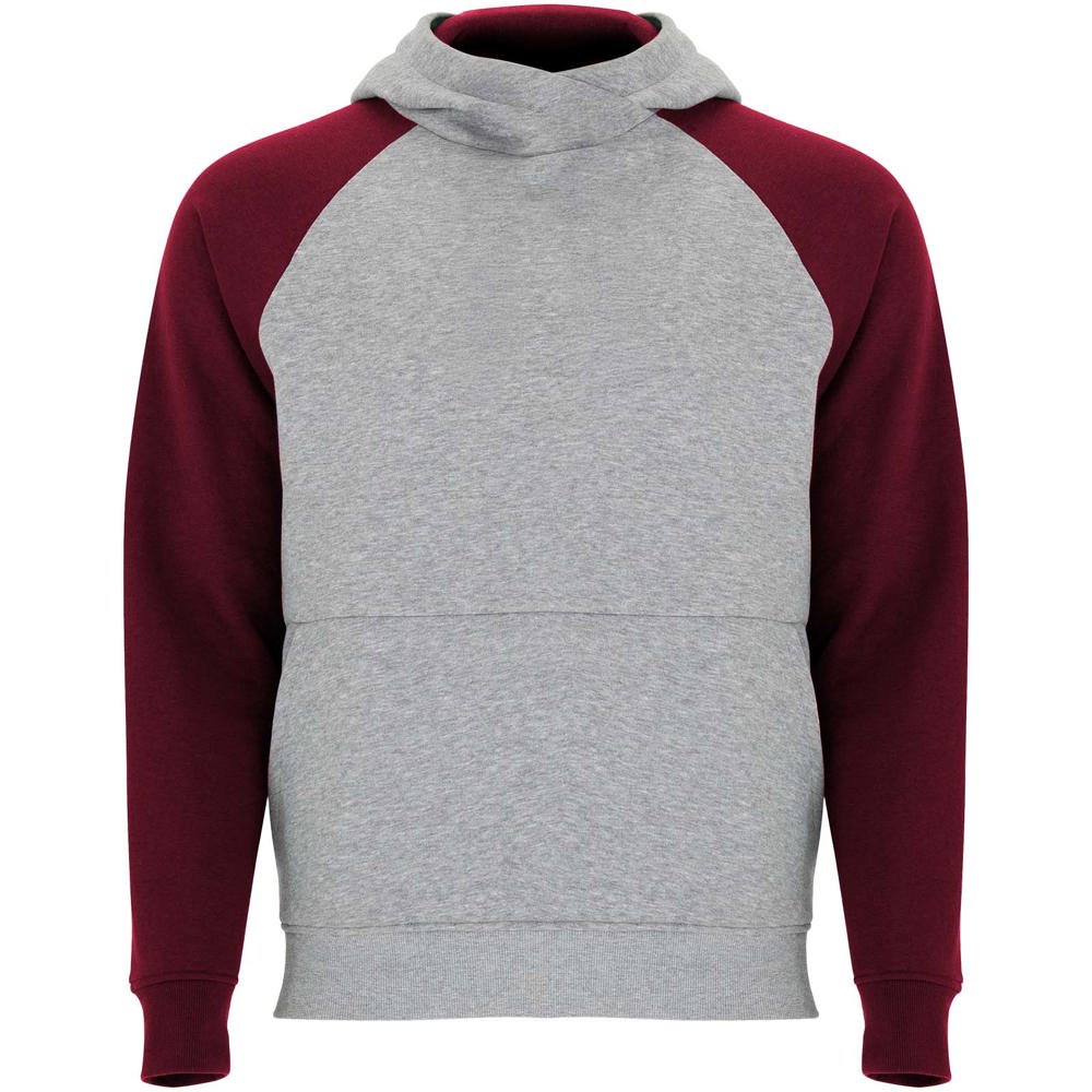 Badet 280 g/m² tweekleurige kinderhoodie - Gemêleerd grijs, Granaat