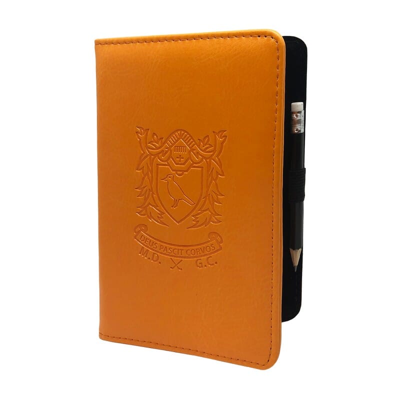 Scorekaart houder embossed leder - Oranje