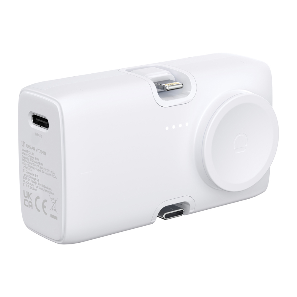 Urban Vitamin San Diego RCS rplastic 20W PD powerbank - wit (± PMS White)