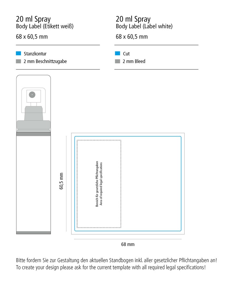 Sun Protction Spray SPF 50, 20 ml, Body Label