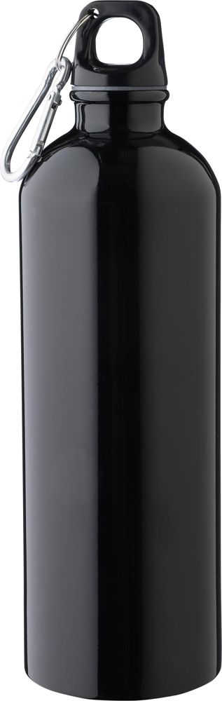 Gerecyclede roestvrijstalen enkelwandige fles (750 ml) Emeric - zwart