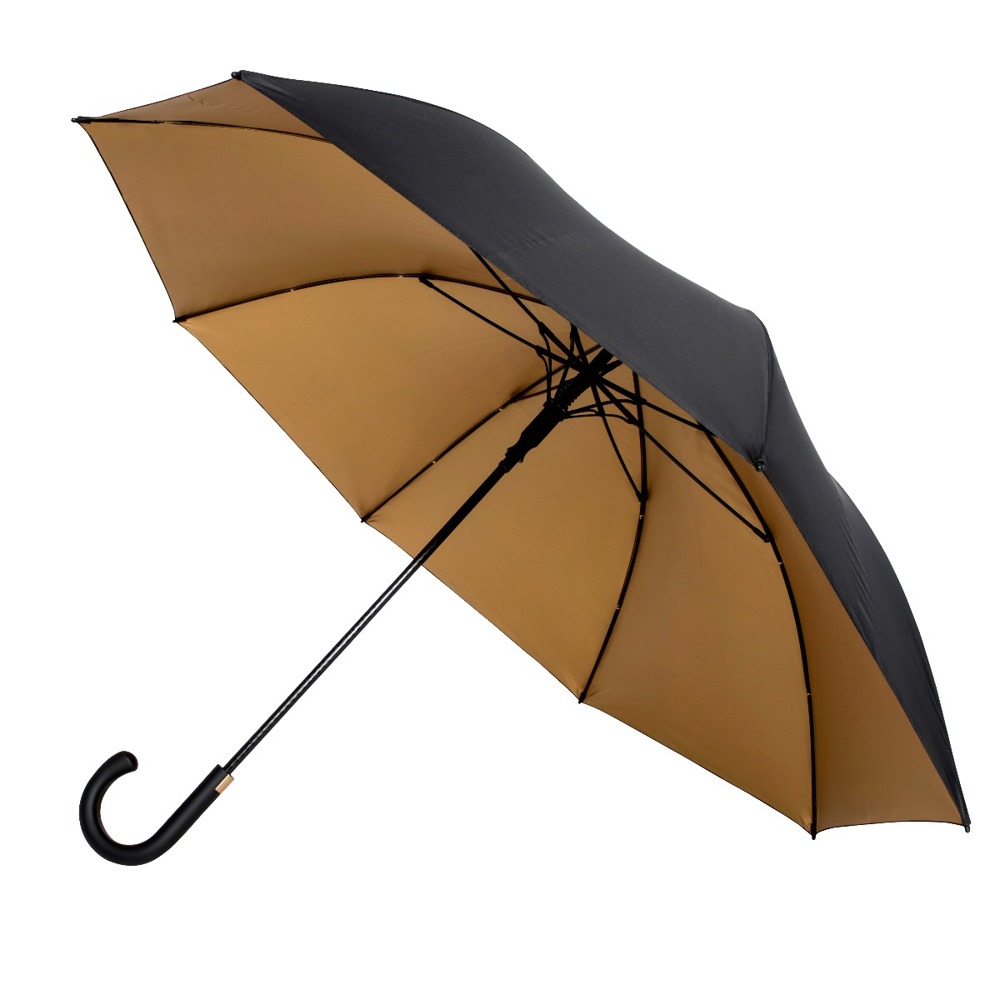 FALCONE - Grote paraplu - Automaat - Windproof -  120 cm - Zwart / Goud (± PMS Zwart / 872C)