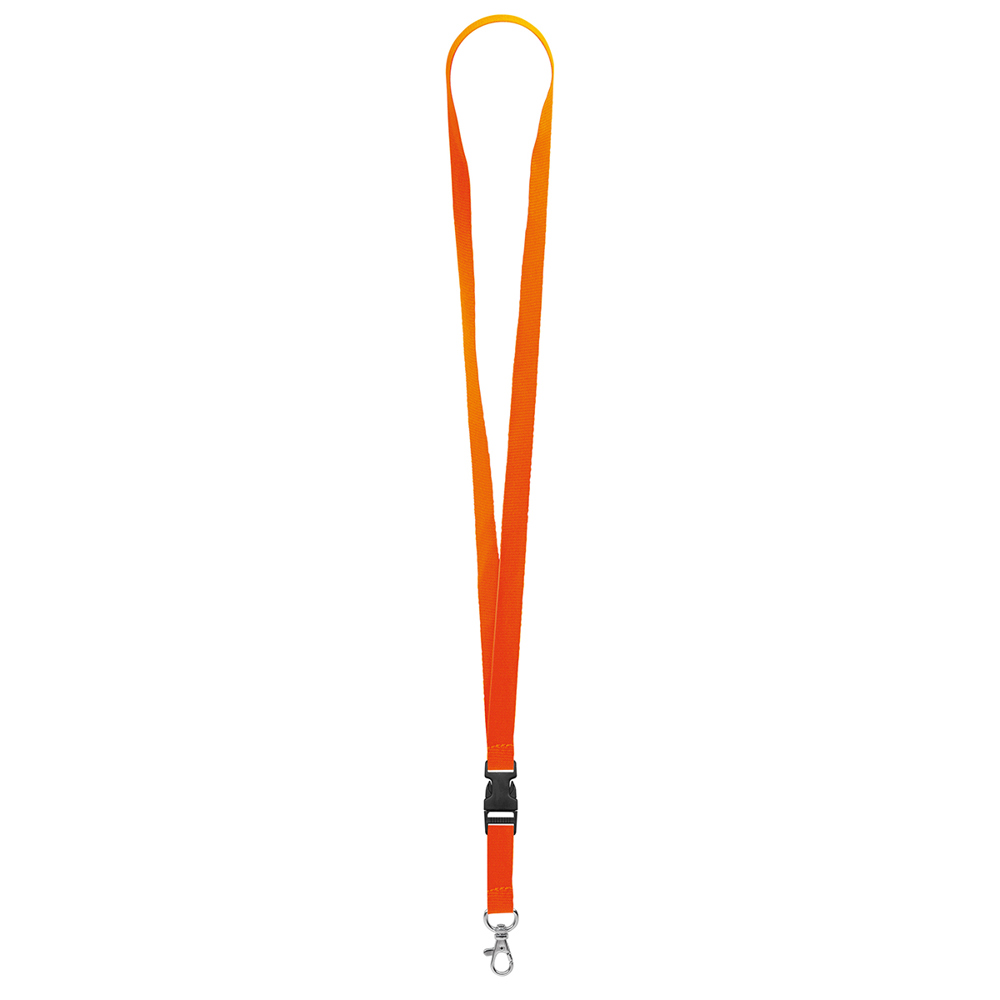 Keycord "standaard", breedte 15 mm - oranje-rood