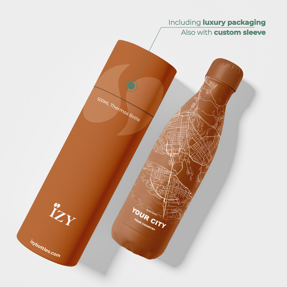 Thermosfles / Drinkfles x Jouw Stad - Oranje - 500 ml