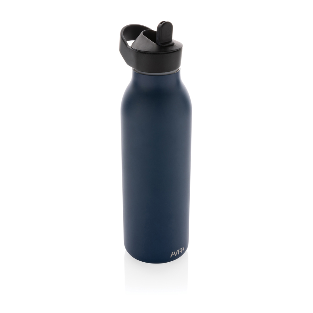 Avira Ara RCS recycled staal fliptop water fles 500ML - donkerblauw (± PMS 2767C)