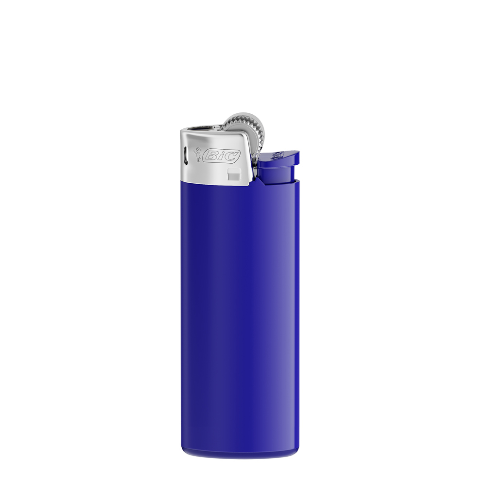 BIC® J25 Standaard aansteker - Donkerblauwe houder - basis - drukknopje - chroomkap