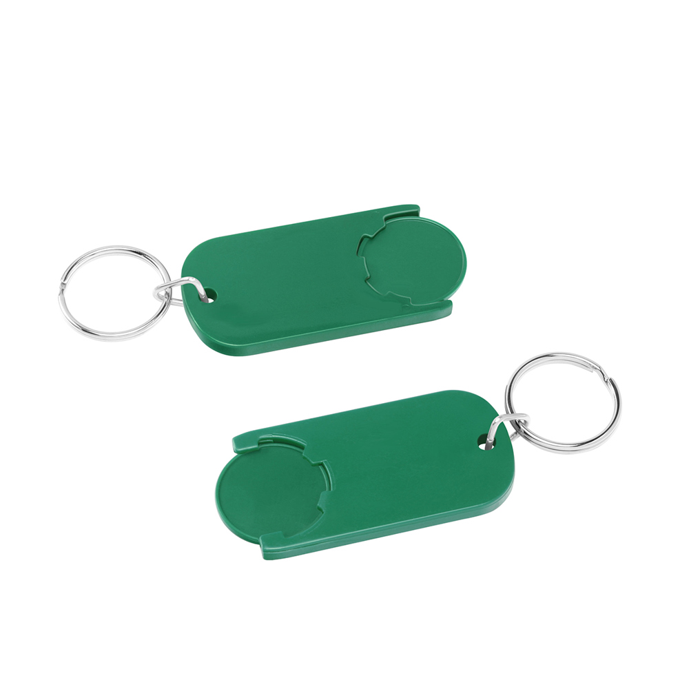 Chiphouder met winkelwagenmuntje 1€ "Alpha" - oranje/groen