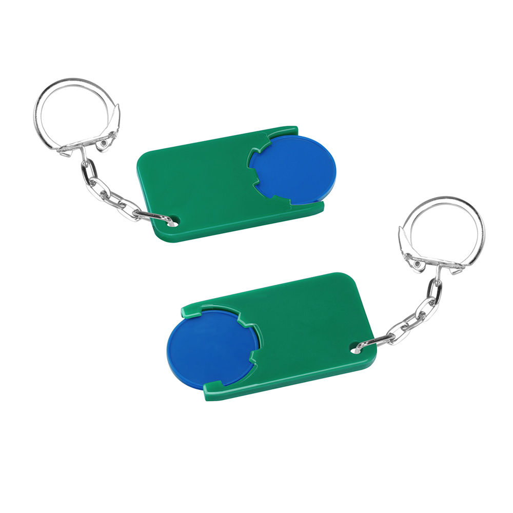 Chiphouder met winkelwagenmuntje 1€ "Beta" - blauw/groen