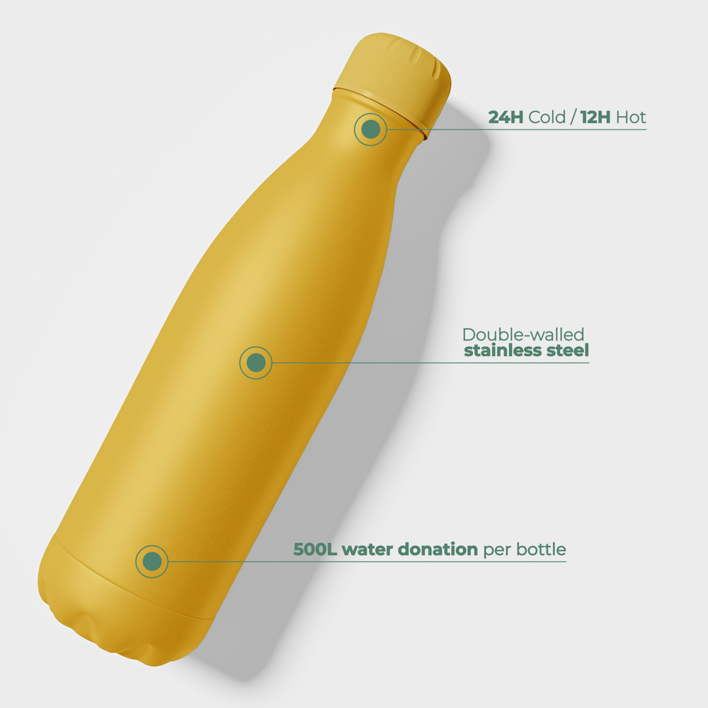 Thermosfles / Drinkfles - Geel - 500 ml