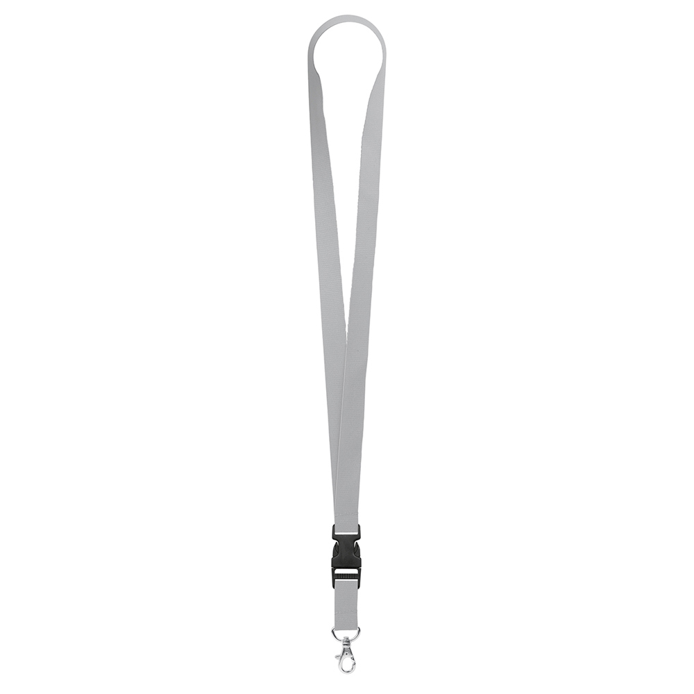Keycord "standaard", breedte 20 mm - zilver (metallic)