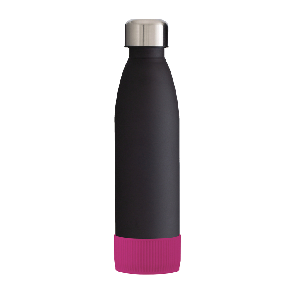 Fles GLASS - magenta, zwart