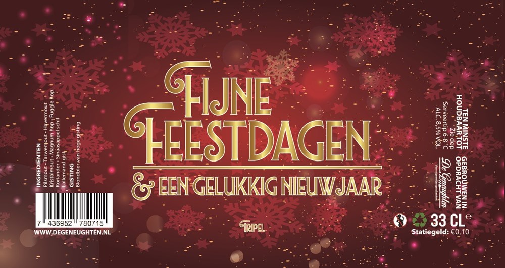 Speciaalbier Fijne Feestdagen & Gelukkig Nieuwjaar Tripel - 33cl