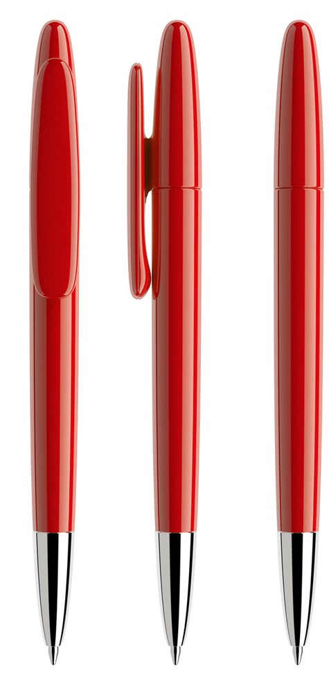 Prodir DS5 TPC Polished with Chrome Metal Nose-Cone - Red polished