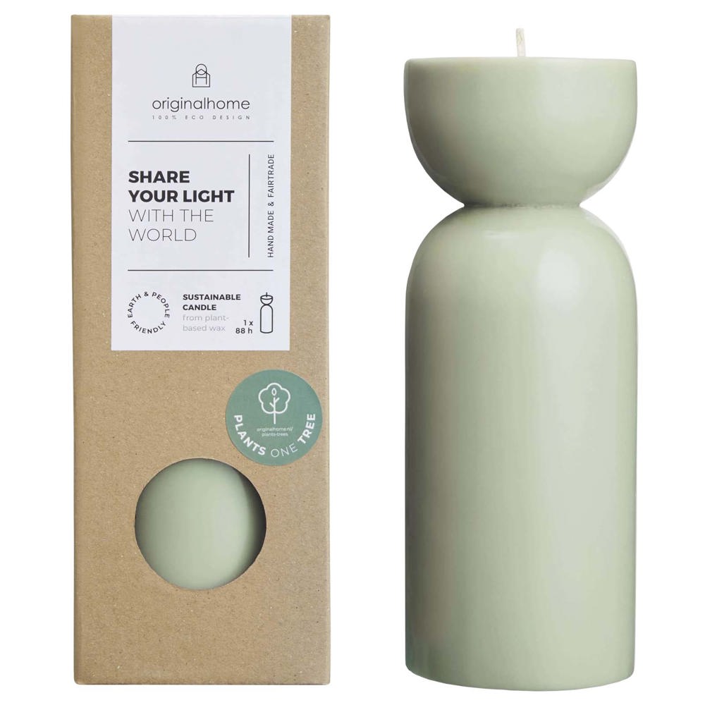 Originalhome biologische kaars - medium - Gemêleerd groen