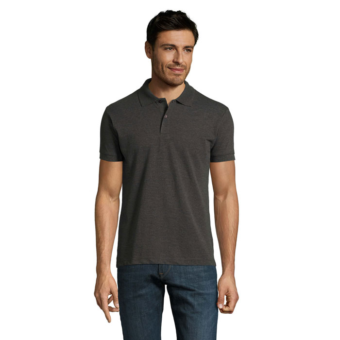 PERFECT MEN - PERFECT HEREN Polo 180g - Charcoal Melange