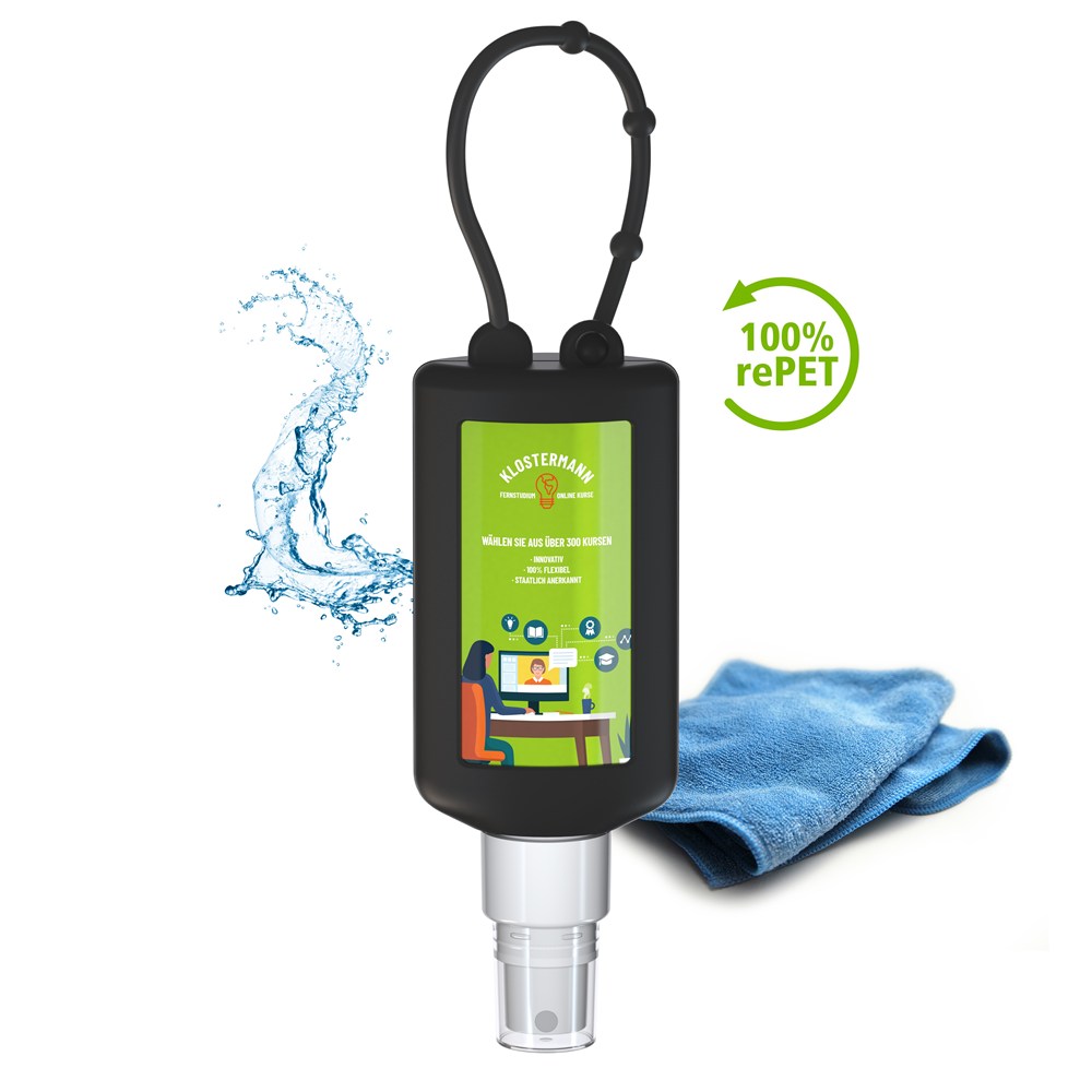 Smartphone & Werkplekreiniger, 50 ml Bumper zwart, Body Label (R-PET)
