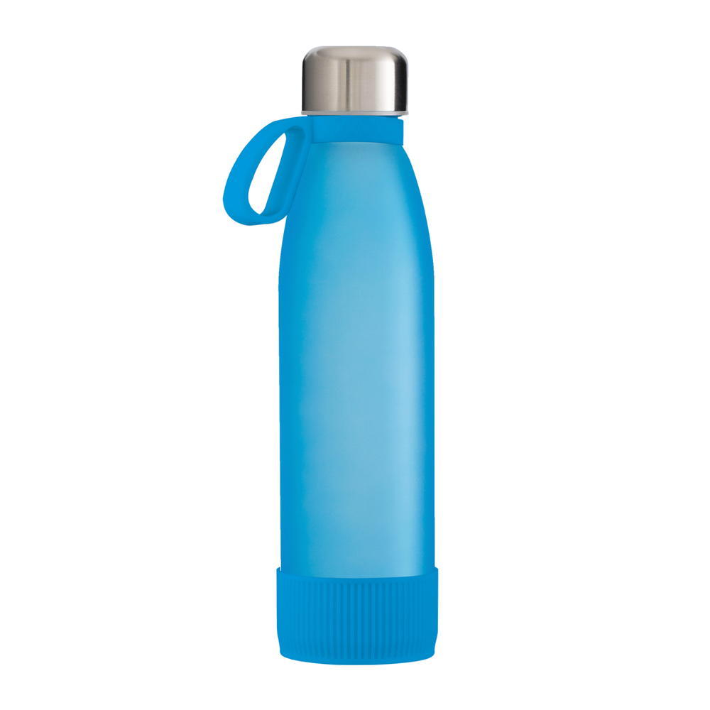Fles GLASS - cyaan, zilver