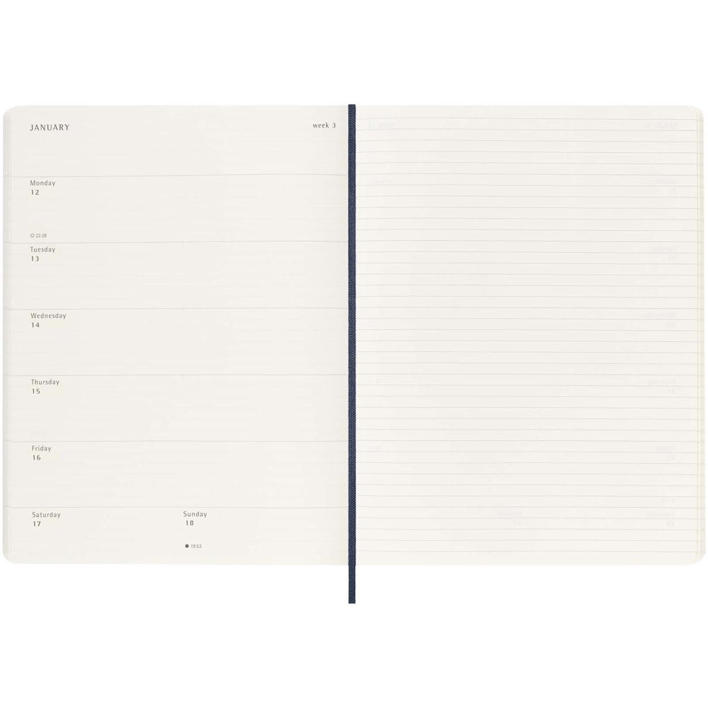 Moleskine week-agenda voor 12 maanden met zachte kaft XL