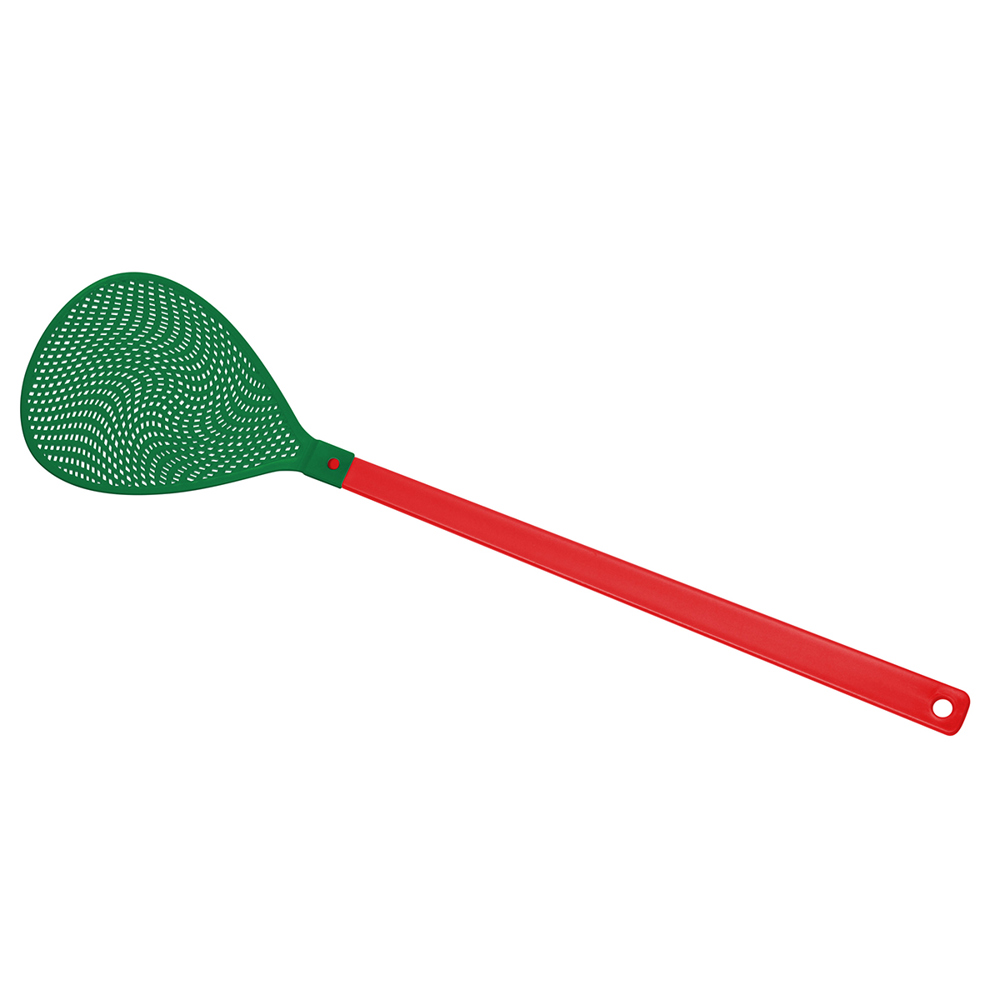 Vliegenmepper "ovaal" - rood/groen