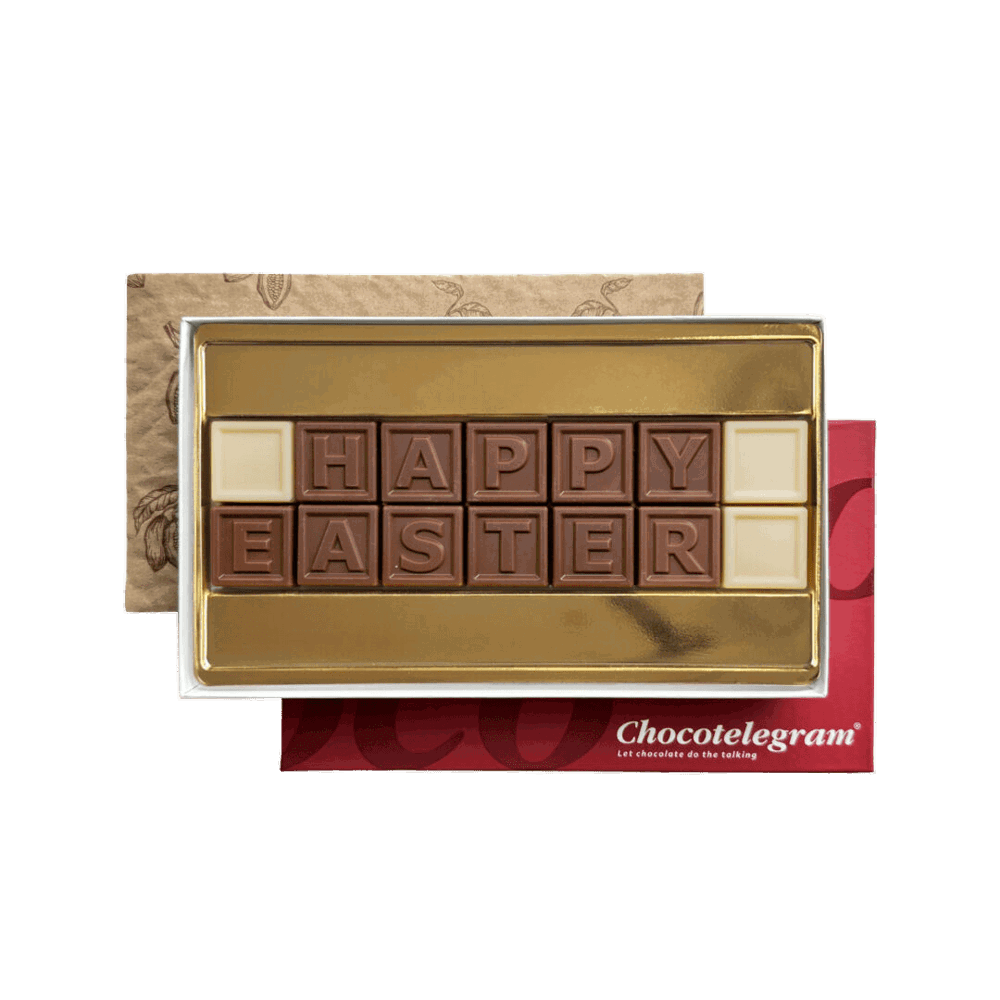 ChocoTelegram 14 | happy easter | melk/wit | 133g