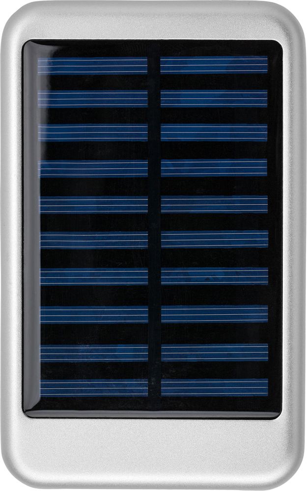 Aluminium zonne-energie powerbank Tycho - zilver