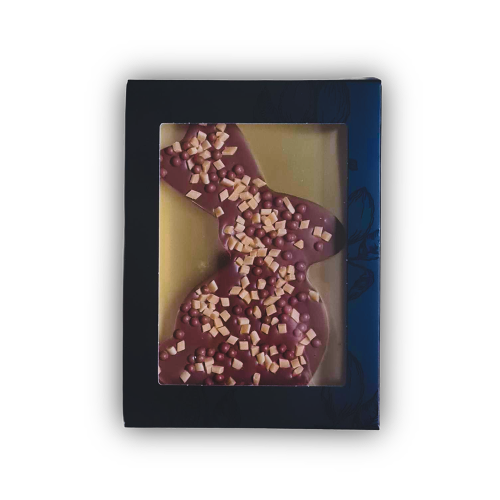 Chocolade paashaas met karamel | melk | geschenkdoos | 170g