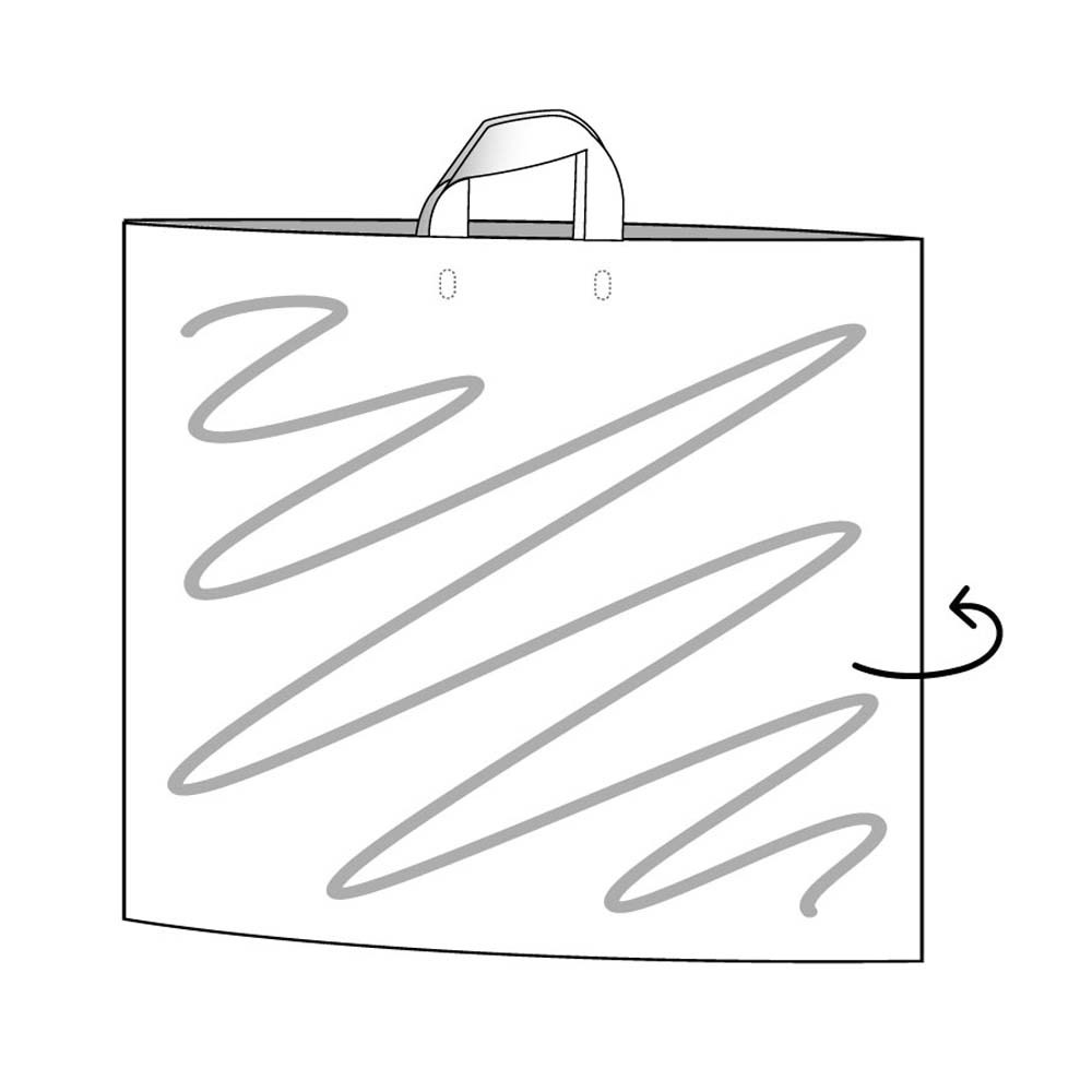 Plastic tas 61 x 45 x 7,5 cm, 48 micron, ldpe, lushandvat, 2 zijden