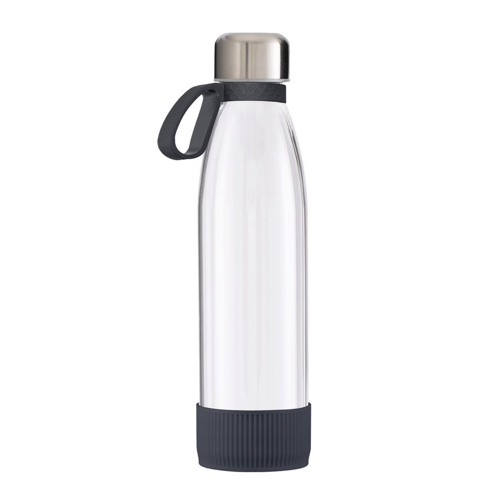 Fles GLASS - donkergrijs, zilver, transparant