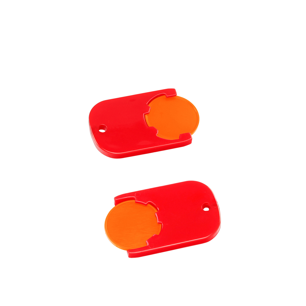 Chiphouder met winkelwagenmuntje 1€ "Gamma" - oranje/rood