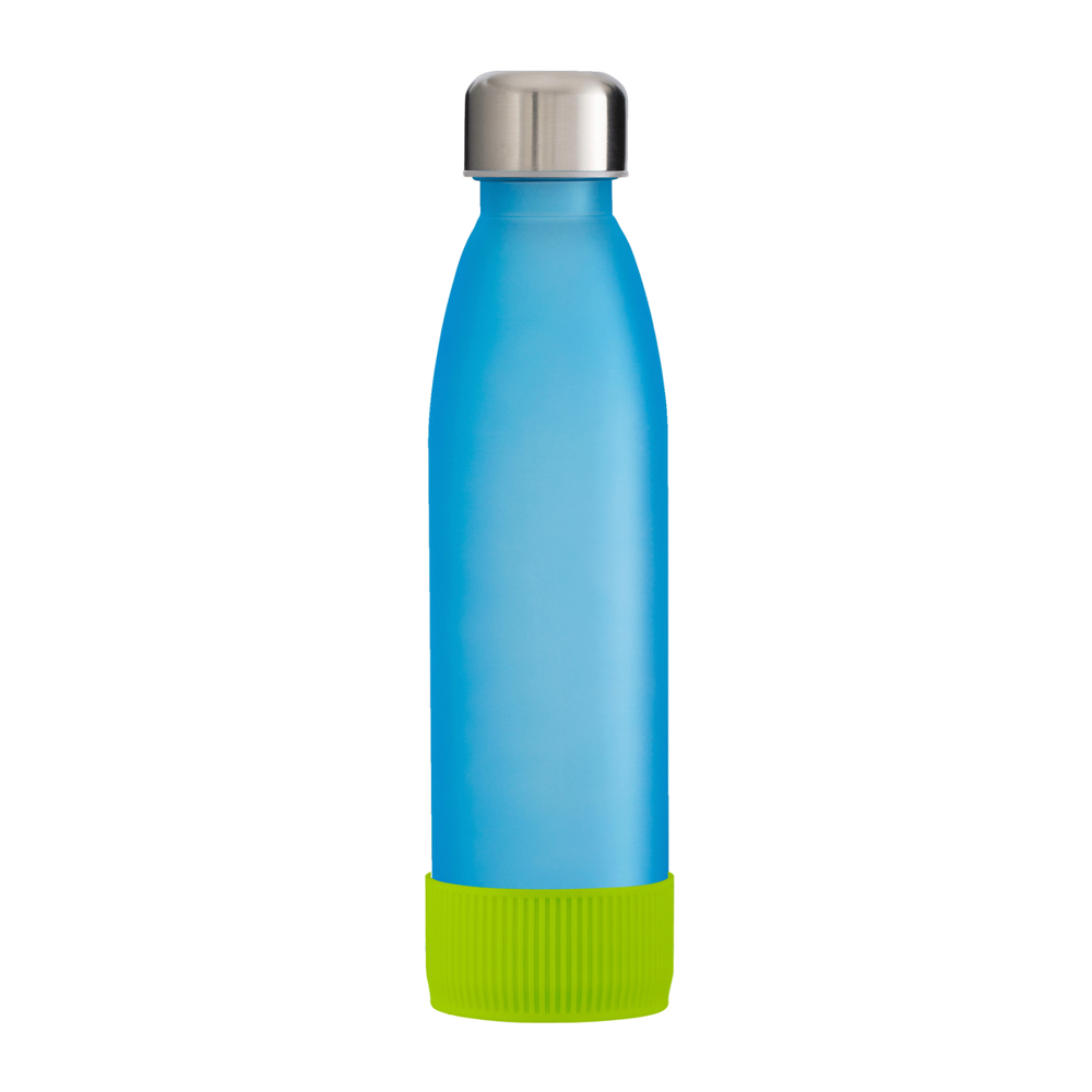 Fles GLASS - lichtgroen, zilver, cyaan