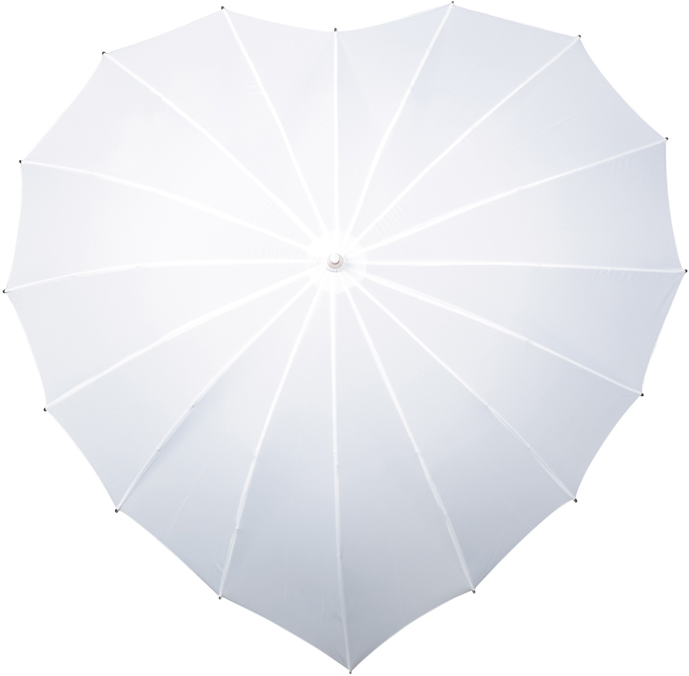FALCONE - Hartvormige paraplu registered design - Handopening - Windproof -  110 cm - Wit