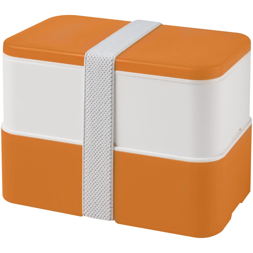 MIYO 700+700 ml dubbellaagse lunchbox - Oranje, Wit, Wit