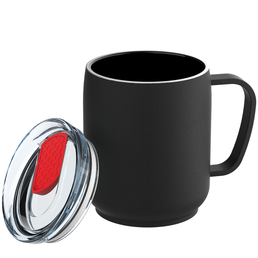 Thermobeker RETUMBLER-myNIZZA CERAMIC - zwart, rood, transparant