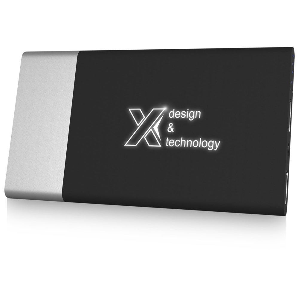 SCX.design P20 5000 mAh oplichtende slimme powerbank - Zilver, Wit